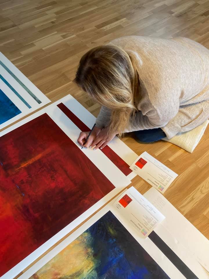 At Work I og II - eksklusivt Giclée-trykk med ArtGlass og ramme