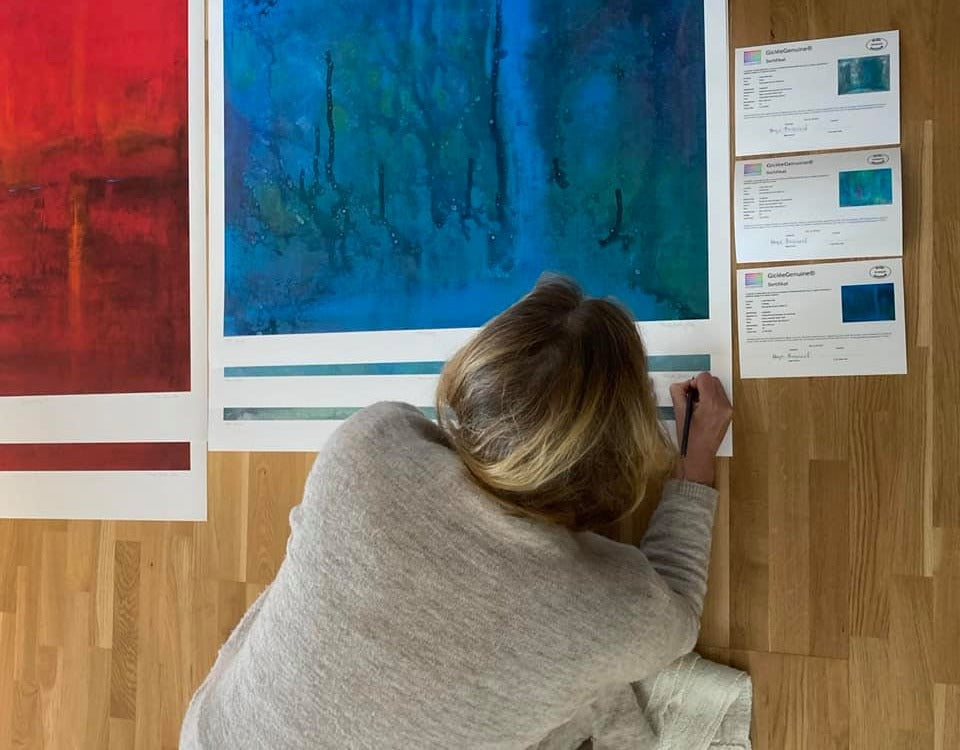 Sommerfest - eksklusivt Giclée med ArtGlass og ramme