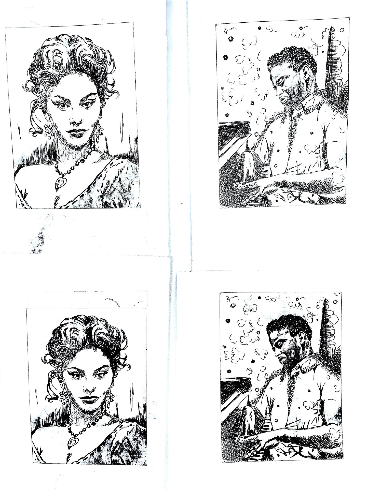 Folkevogn på Fugløya - kobberstikk